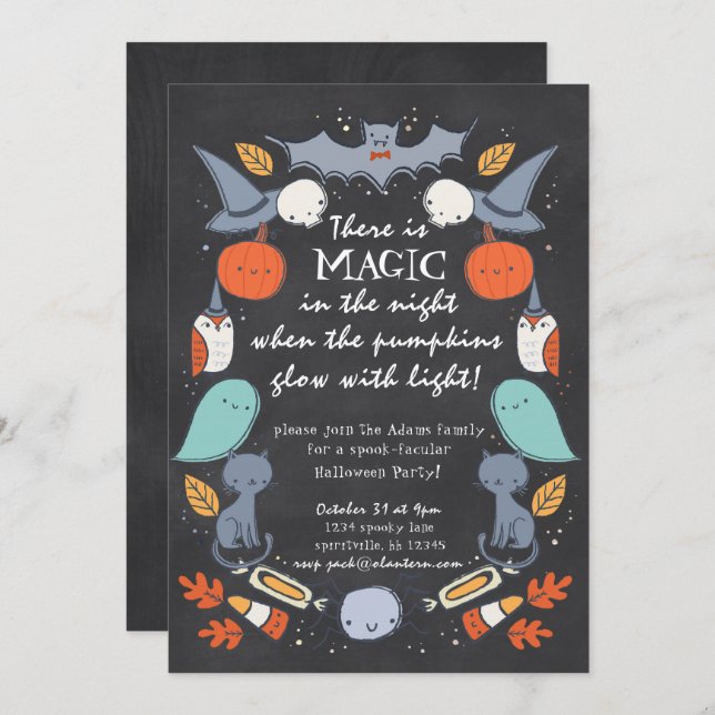 Spook-tacular Halloween Party Invitation (Front/Back)