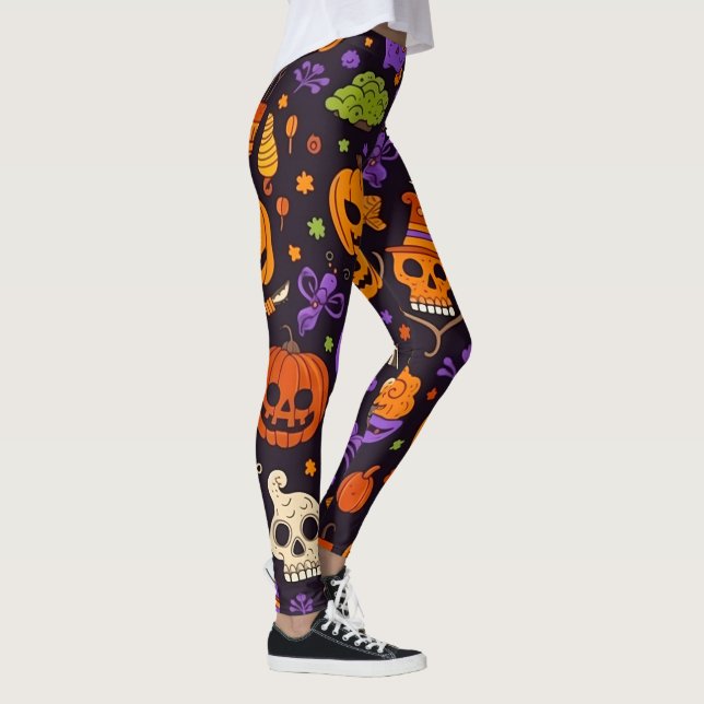 🎃 Spook-tacular Skull Leggings! 🎃 Leggings (Right)