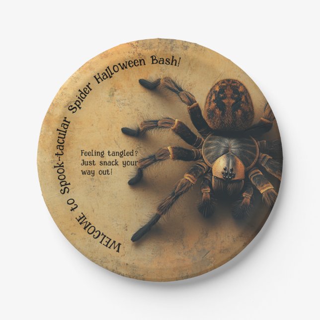 Spook-tacular Spider HALLOWEEN Bash! Paper Plate (Front)