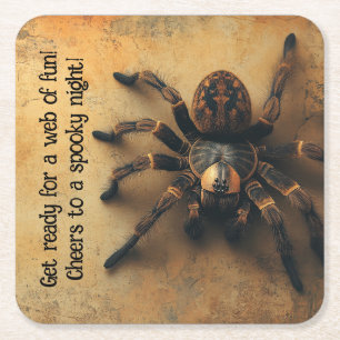 Spook-tacular Spider HALLOWEEN Bash! Square Paper Coaster