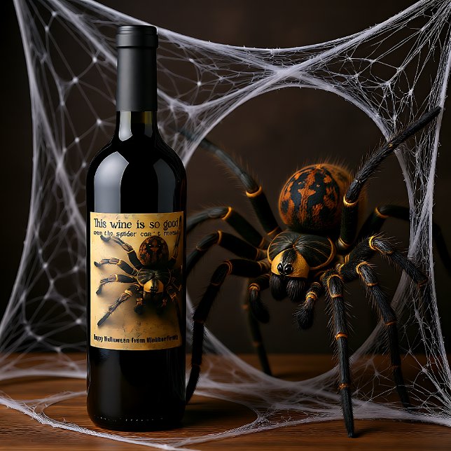 Spook-tacular Spider HALLOWEEN Bash! Wine Label (Spook-tacular Spider HALLOWEEN Bash! Wine Label)