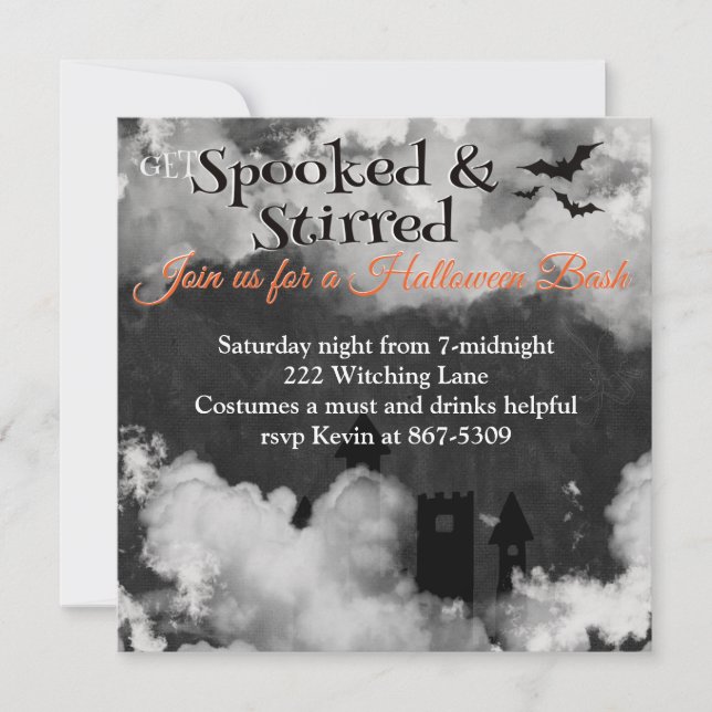 Spooked and Stirred Halloween Party Invitation (Front)