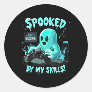 Spooked Cute Ghost Halloween Spooky Season  Classic Round Sticker