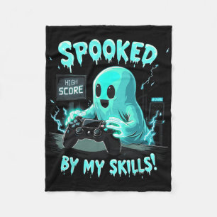 Spooked Funny Halloween Outfit Costumes Fleece Blanket
