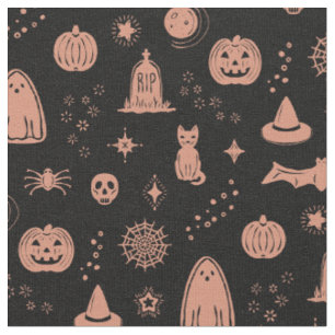 Spookie Things Pattern - Coal + Coral Fabric