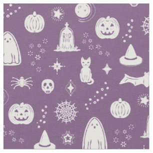 Spookie Things Pattern - Plum + Snow Fabric