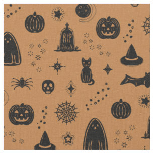 Spookie Things Pattern - Rust + Coal Fabric