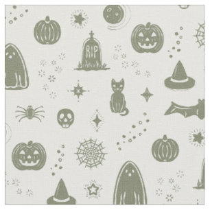Spookie Things Pattern - Sage + Wine Fabric