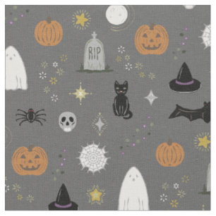 Spookie Things - Slate, Rust, Coal, Fog Fabric