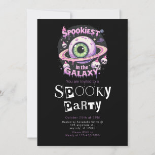 Spookiest Galaxy Modern Minimalist Halloween Invitation