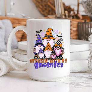Spookin’ With My Gnomies: Retro Halloween Friends Coffee Mug
