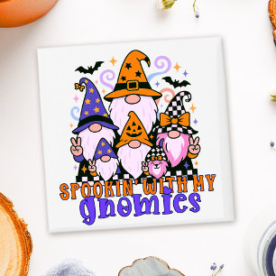 Spookin’ With My Gnomies: Retro Halloween Friends Magnet