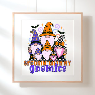 Spookin’ With My Gnomies: Retro Halloween Friends Poster