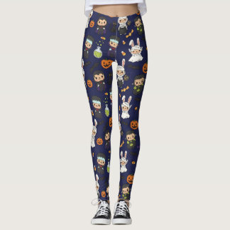 Spooklet Halloween Ghost Pumpkin Print Leggings