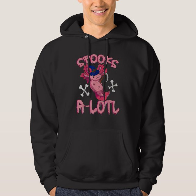 Spooks a lotl Cute Witch Halloween Axolotl Hoodie (Front)