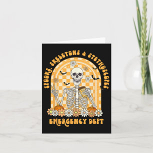 Spooks Skeletons And Stethoscope Emergency Dept Er Card