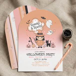 Spooks & Spells Halloween Party Arch Stripe ID1325 Invitation