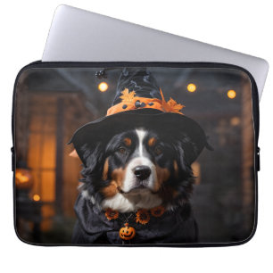 Spooktacular Bernese Dog: A Halloween Howl-o-Ween Laptop Sleeve