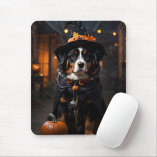 Spooktacular Bernese Dog: A Halloween Howl-o-Ween Mouse Pad