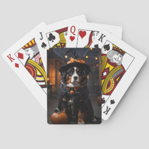 Spooktacular Bernese Dog: A Halloween Howl-o-Ween Playing Cards