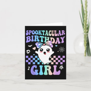 Spooktacular Birthday Cute Ghost Halloween Birthda Card