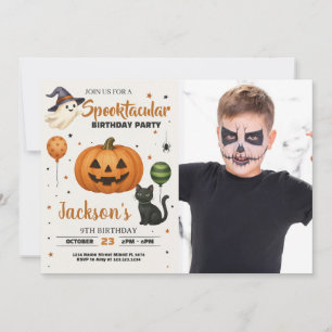 Spooktacular Birthday Party Invitation with photo