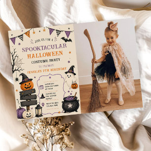 Spooktacular Costume Halloween Birthday Photo Invitation