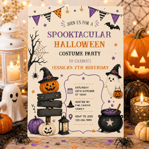 Spooktacular Costume Party Halloween Birthday Invitation