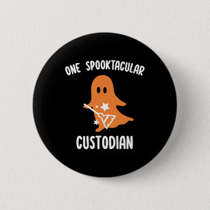 Spooktacular Custodian School Janitor Custodian Ha 6 Cm Round Badge