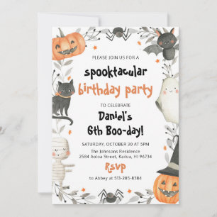 Spooktacular Cute Halloween Birthday Invitation