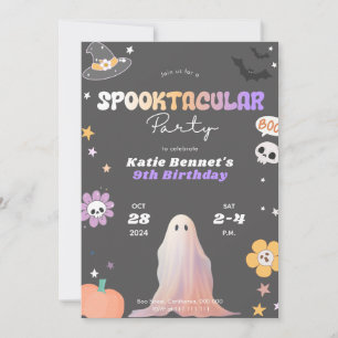 Spooktacular Cute Halloween Birthday Party Invite 