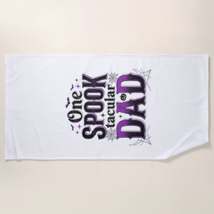 Spooktacular Dad Halloween Vintage Vector Design_1 Beach Towel