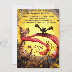 Spooktacular Dark Haunted House Halloween Party I Invitation