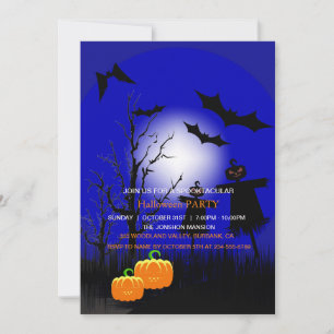 Spooktacular Dark Haunted House Halloween Party  I Invitation