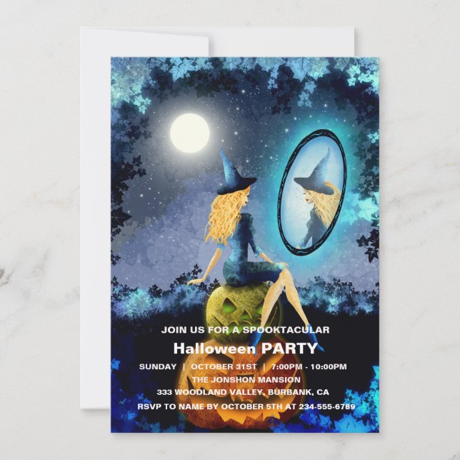 Spooktacular Dark Haunted House Halloween Party  I Invitation (Front)