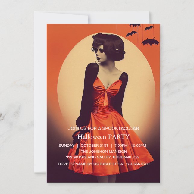 Spooktacular Dark Haunted House Halloween Party  I Invitation (Front)
