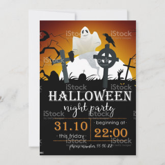 Spooktacular Dark Haunted House Halloween Party  Invitation