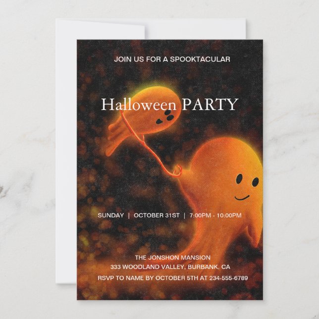 Spooktacular Dark Haunted House Halloween Party Invitation (Front)