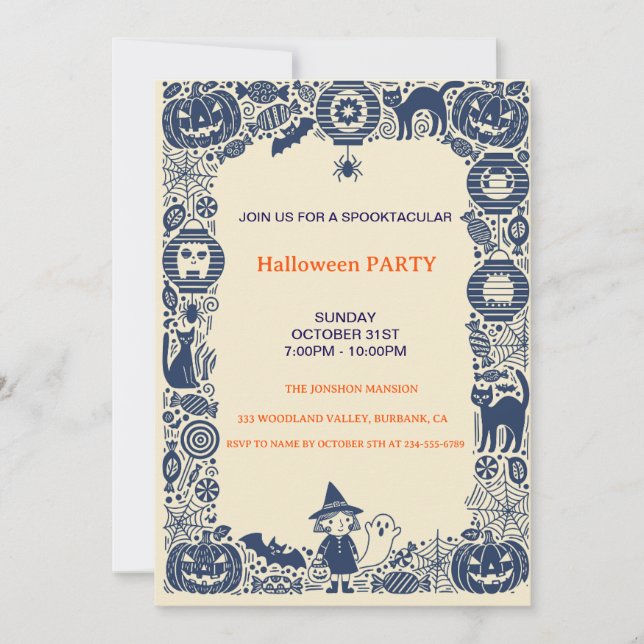 Spooktacular Dark Haunted House Halloween Party  Invitation (Front)