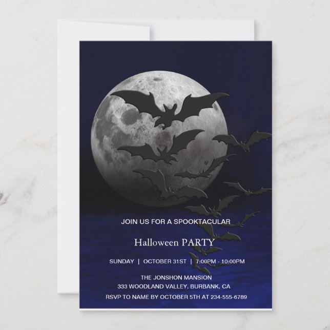 Spooktacular Dark Vintage Gothic Halloween Party Invitation (Front)