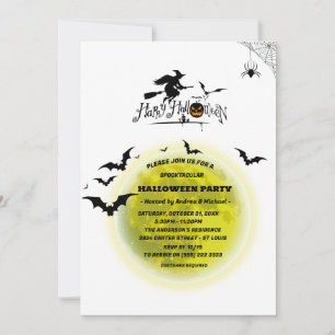 Spooktacular Full Moon Halloween Party Invitation