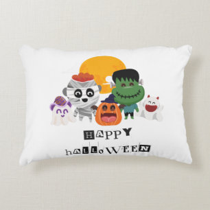 Spooktacular Fun with 'Happy Halloween' Kids Throw Decorative Cushion