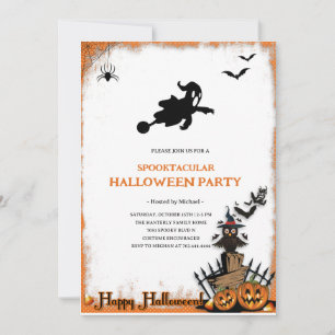 Spooktacular Ghost Halloween Party Invitation