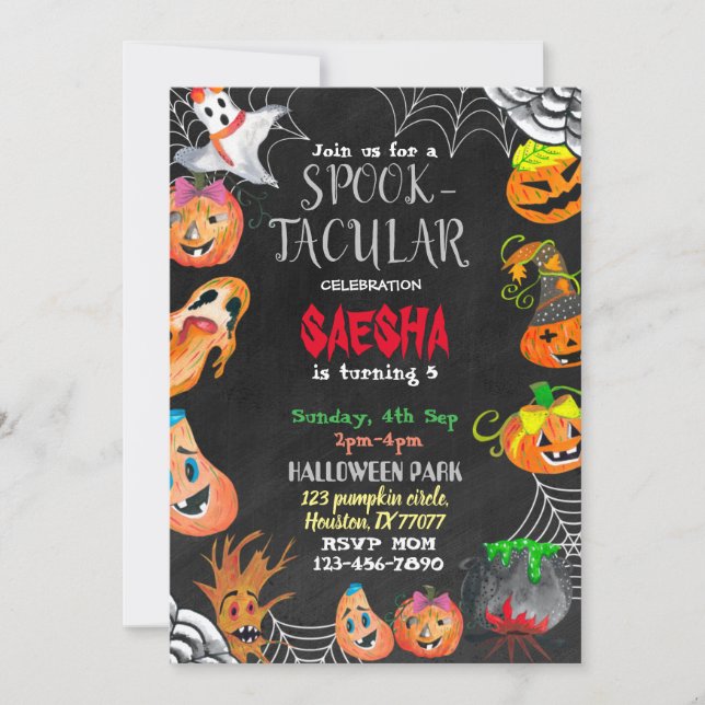 Spooktacular Halloween 2nd Birthday Invitation (Front)