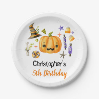 Spooktacular Halloween Bash Kids Birthday Party Paper Plate