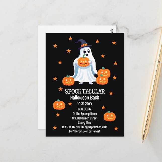 Spooktacular Halloween Bash Kids'  Postcard (Front/Back In Situ)