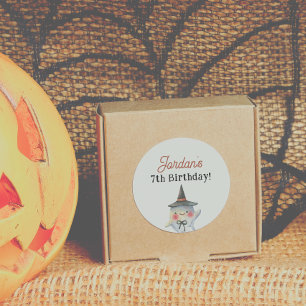 Spooktacular Halloween Birthday Favor Classic Round Sticker