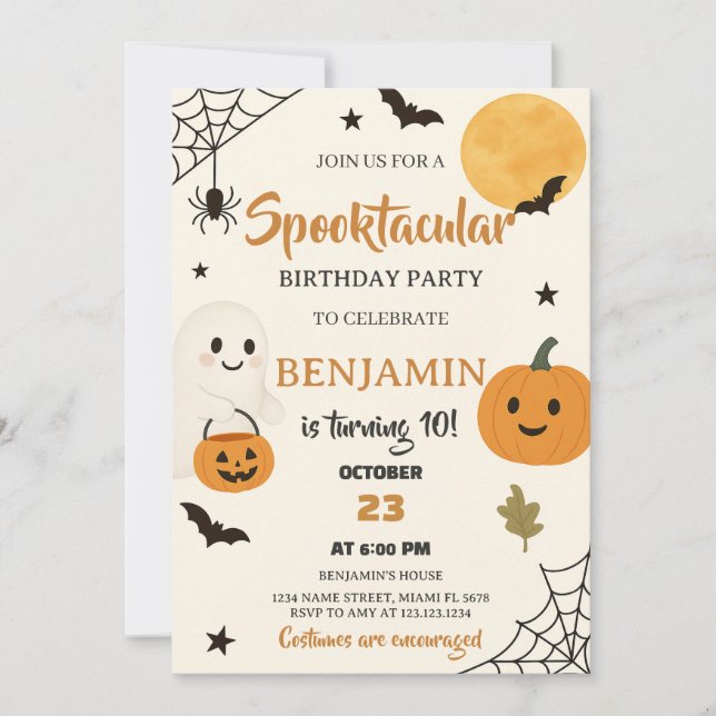 Spooktacular Halloween Birthday Invitation (Front)