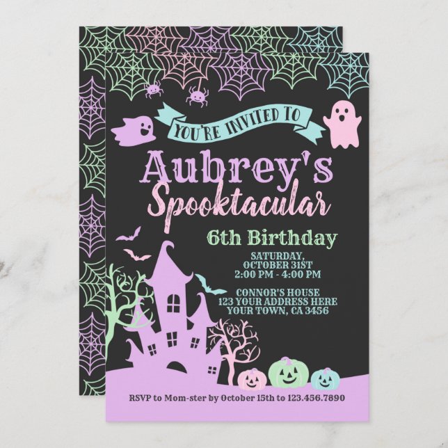Spooktacular Halloween Birthday Invitation (Front/Back)