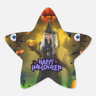 Spooktacular Halloween Birthday invitation Star Sticker
